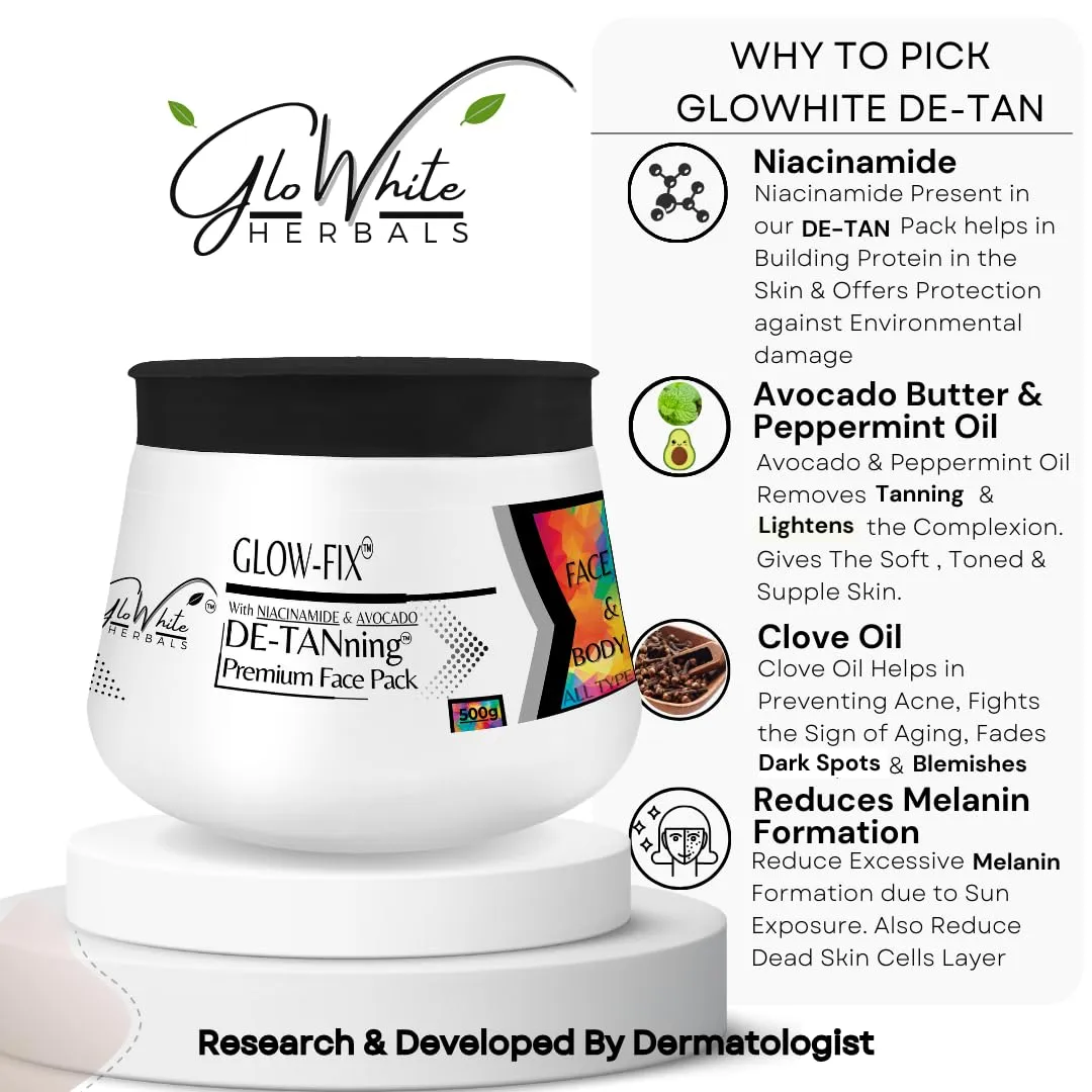 GloWhite Herbals D-Tan Face Pack | Instant Tan Removal | Natural & Bleach-Free - Image 3