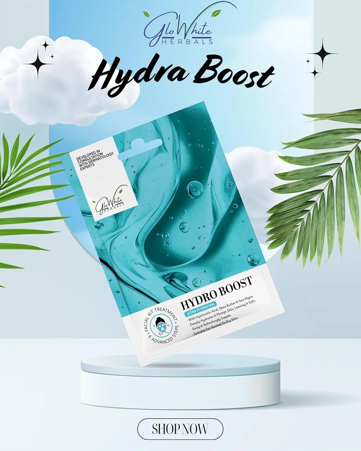 GloWhite Herbals Hydra Boost Hydra Facial Kit – 6 Step | Hydrating Facial for Dry Skin - Image 5