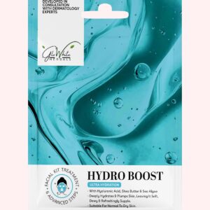 Hydra Boost Facial Kit – 6 Step Professional Salon Facial | With Hyaluronic Acid, Shea Butter & Sea Algae | Deep Hydration Facial for Dry & Dull Skin | Single Use Facial Kit
